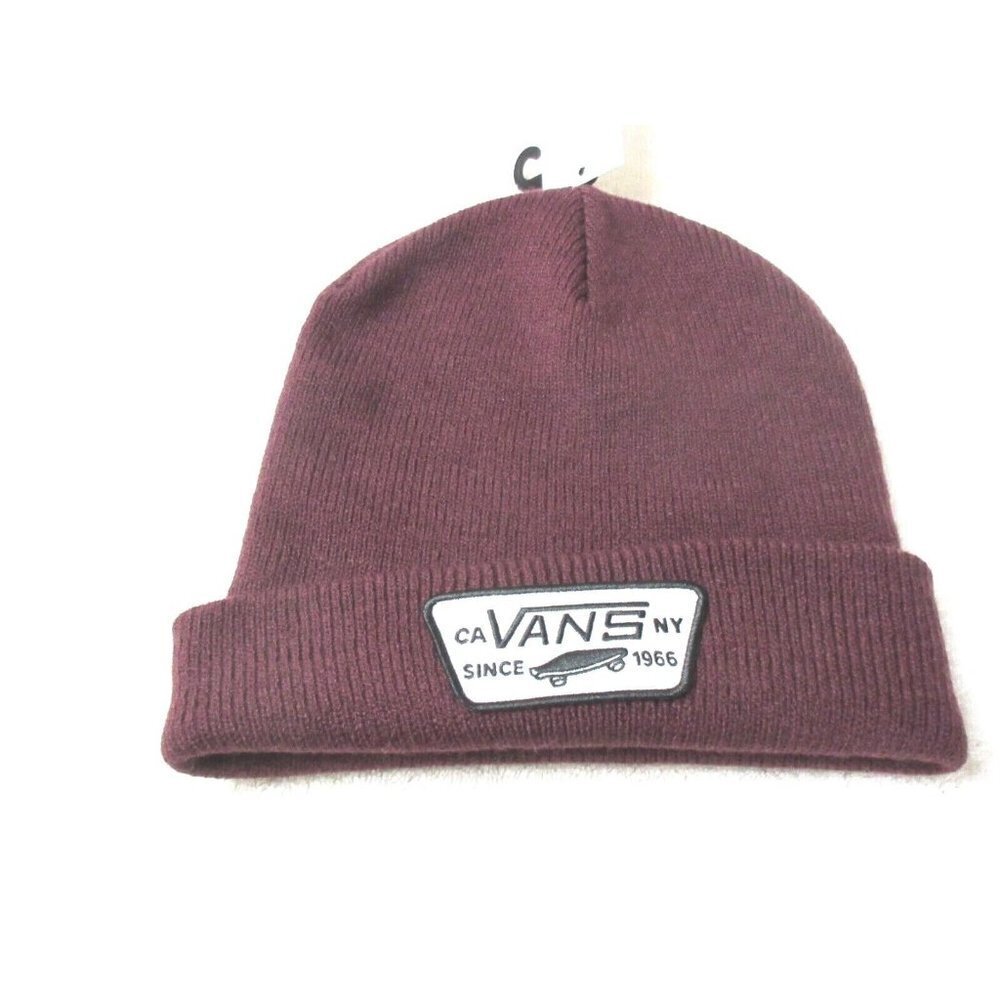 COPY - Vans Men's Milford Logo Patch Beanie Skull Cap Hat OSFA Port Royale Red … - Picture 2 of 3